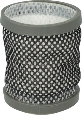 A close-up product shot of a vacuum cleaner filter.