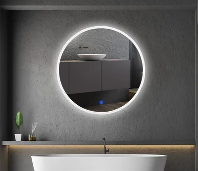 Produktbild von ChiliTec Badspiegel mit LED Beleuchtung 50cm Rund - Badezimmerspiegel Touchschalter 230V 1400lm Licht 4000k / Neutralweiß