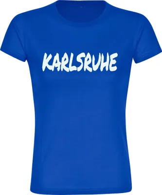 Produktbild von multifanshop Damen T-Shirt - Karlsruhe - Textmarker, blau, Größe S