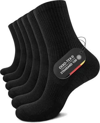 Produktbild von Sportsocken 43-46, 6 Paar, Thermobaumwolle, schwarz, zum Laufen