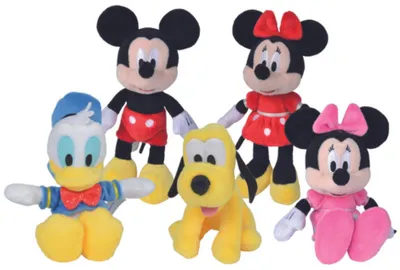Immagine prodotto di Minnie Mouse in abito rosa, peluche Disney da 20 cm: Topolino, Paperino, Pluto, Minnie Mouse