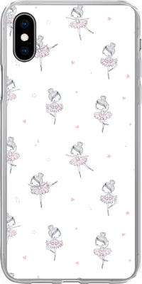 Produktbild von MuchoWow® Handyhülle Schutzhülle Hülle für Telefoonhoesje iPhone Xs Mädchen - Ballett - Rosa - Muster - Mädchen - Kinder - Kinder Silikon Softcase Handy Hülle - Handytasche