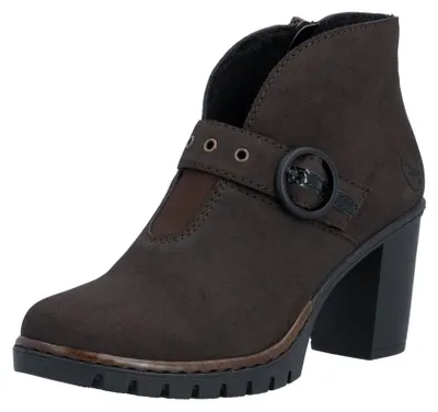Produktbild von Rieker Damen Stiefelette mit Zierschnalle und Blockabsatz Y2586, Größe:40 EU, Farbe:Braun