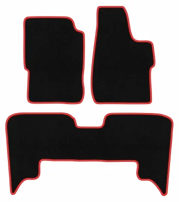 Zdjęcie produktu dla Dywaniki samochodowe welurowe CARLUX-RED do: Opel Monterey (1991-1999, SUV) czarne z czerwonym obszyciem, z mocowaniami