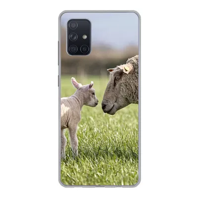 Produktbild von MuchoWow® Handyhülle Schutzhülle Hülle für Samsung Galaxy A51 Schafe - Gras - Lamm Silikon Softcase Handy Hülle - Schutzabdeckung