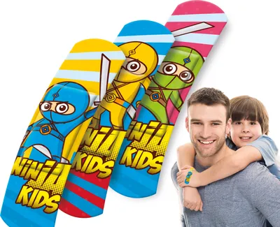 Produktbild von 10 x Kinder Pflaster-Strips 6x1,7cm Ninjas