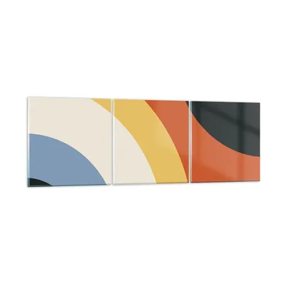 Produktbild von Bilder auf glas - 3 Teile - Abstraktion die Farben Radius - 150x50cm - Glasbilder - Wandbilder - Bilder - Wanddekoration aus Glas - Glas Bilder - Wandbild auf Glas - GCA150x50-4267