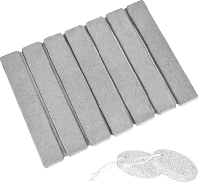Zdjęcie produktu dla Mata pod prysznic - 40 x 30 cm - Diatomit - Antypoślizgowa - Absorująca - Jasnoszara