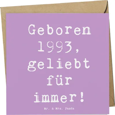 Produktbild von Mr. & Mrs. Panda Grußkarte Spruch 1993 Geburtstag - Lavendeltraum - Geschenk, Klappkarte, Alter, Glückwunsch, doppelkarte, faltkarte, anlasskarte, Happy Birthday, Liebe