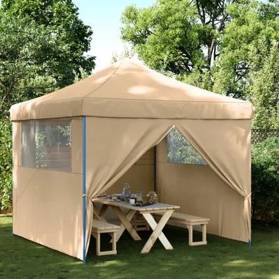 Image de Maison Exclusive - Tente de réception pliable Pop-Up avec 4 panneaux latéraux, beige