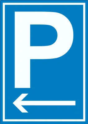 Produktbild von Parkplatz Aufkleber mit Pfeil nach links A9 (37x52mm)