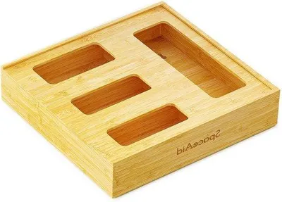 Immagine prodotto di Organizer da cucina in bambù - 4 cassetti - 31,8 x 30,5 x 5 cm