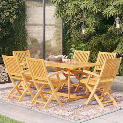 Immagine prodotto di The Living Store 7 pezzi. Set da pranzo da giardino in legno massiccio teak