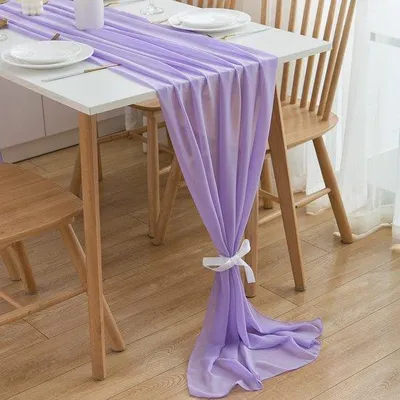 Produktbild von Chiffon Tafellint Paars 70cmx3m für Hochzeiten, Geburtstage, Kommunion, Festlichkeiten