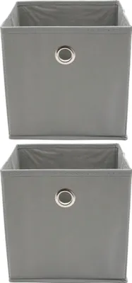 Produktbild von 2x Faltbox Faltkiste Faltboxen Aufbewahrungsbox 20x20x20 Regalbox Box Grau Staubox