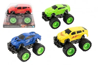 Obrázek produktu pro Terénní auto velká plastová kola 13 cm na setrvačníku 4 barvy v blistru