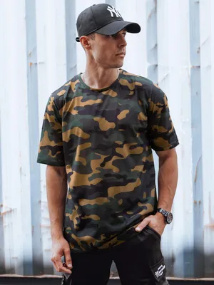 Productafbeelding van Dstreet Heren T-shirt met korte mouwen, model Zakhom, camouflagegroen, maat M