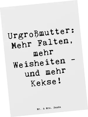 Produktbild von Mr. & Mrs. Panda Grußkarte Spruch Urgroßmutter Weisheiten - Weiß - Geschenk, Erinnerungen, Geburtstage, Familientradition, Fotokarte, Liebe, Erfahrung, Ansichtskarte