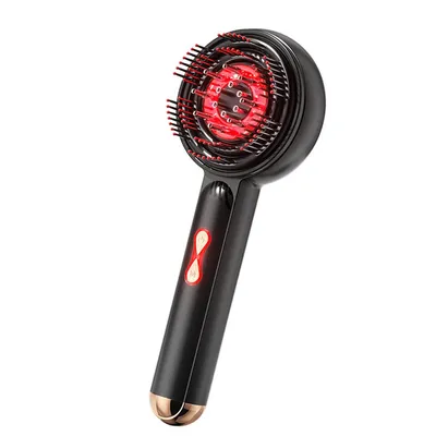Produktbild von 3-in-1 Elektrisches Kopfmassagegerät, Haarbürste mit Kopfhautmassage, Rotlicht, 3 Modi, Ölspender, 360° Knetmassage