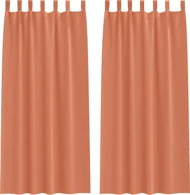 Image de vidaXL Rideaux occultants avec anneaux 2 pcs terracotta 260 x 140 cm