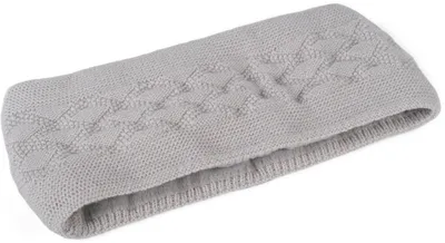 Produktbild von styleBREAKER Damen Strick Stirnband einfarbig mit Karo Muster, Thermo Fleece Futter, Winter Headband Uni 04026061