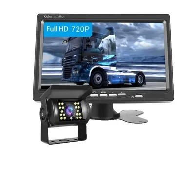 Obrázek produktu pro Zadní kamera pro automobily, 7palcový LCD monitor, vodotěsná s nočním viděním, jeden monitor kamery