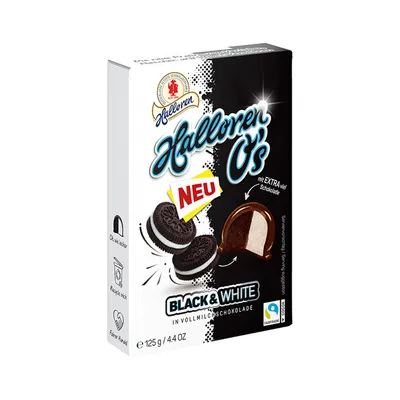 Produktbild von Halloren O´s Black & White 125g