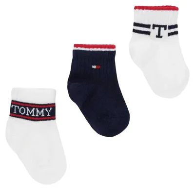 Obrázek produktu pro Tommy Hilfiger – ponožky pro miminka (balení po 3 kusech) NA1094 (11–14 měsíců) (tmavě modrá)