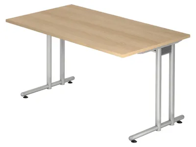 Produktbild von bümö Schreibtisch Serie-N - Nachbildung: Eiche, Größe:  140 x 80 cm