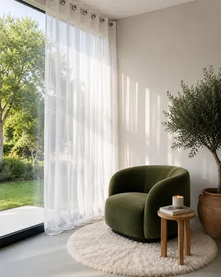 Produktbild von Gardine Aura Voile Transparent HOOMstyle 140x270cm - Ösen - Weiß