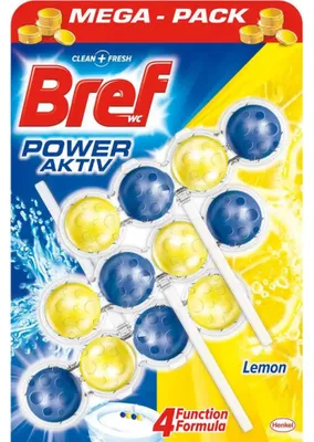 Obrázek produktu pro Odorizér vzduchu Bref WC Power s Aktivním Citronovým Aromatem - 3x 50g