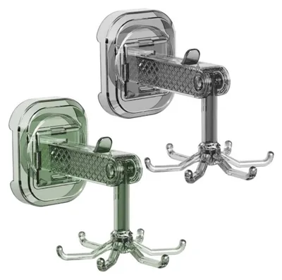 Küchenutensilienhalter 2er-Pack, 360° drehbare Saugnapfhaken