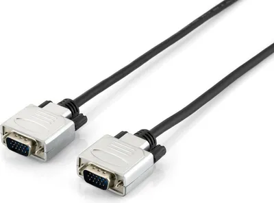 Obrázek produktu pro Equip 118861, 3 m, VGA (D-Sub), VGA (D-Sub), Samec, Samec, Černá, Stříbrná