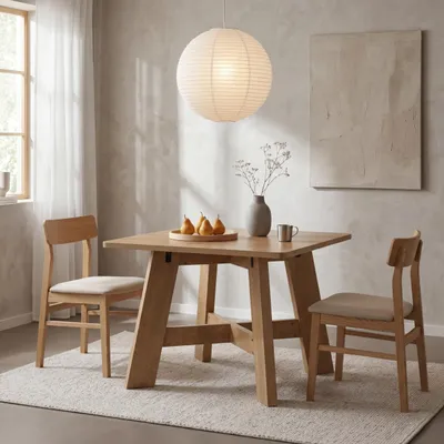 Produktbild von Tribesigns 100 cm Esstisch für 4 Personen, kleiner Küchentisch mit Säulenfuß, Landhaus-Holztisch für Esszimmer, ideal für Cafés und Restaurants