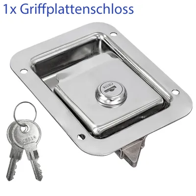 Produktbild von Ersatz Schloss Türschloss für Truckbox Verschlusseinheit Deichselbox Außenschloss Griffplattenschloss Latch Lock Edelstahl Abschließbar Trucky