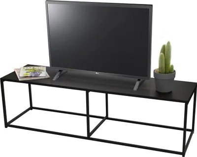 Image de Meuble TV style industriel collection SOHO - Coloris noir, dimensions 140x40xH40 cm