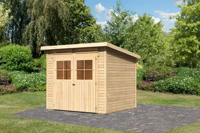 Produktbild von Karibu Gartenhaus Gerätehaus Glücksburg 4 naturbelassen 242x217x220 cm