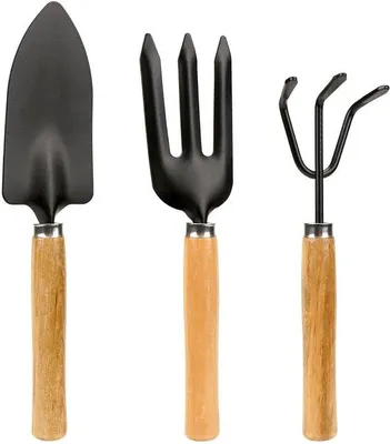 Produktbild von 3-teiliges Gartengerät-Set – Kompakte Handwerkzeuge für Garten und Pflanzen