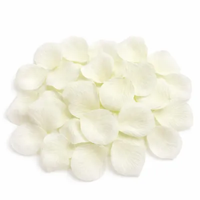 Produktbild von 60 künstliche Rosenblütenblätter Streudeko Hochzeit Tischdeko Rose 5 x 3,7 cm weiß