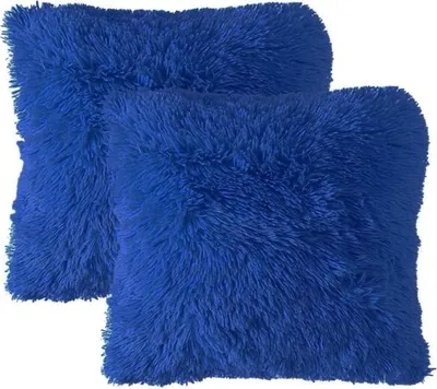 Produktbild von Dekokissenbezug aus Kunstfell, 43 x 43 cm, weich, für Sofa, Schlafzimmer, Auto, Wohnzimmer, Garten, 2er-Set