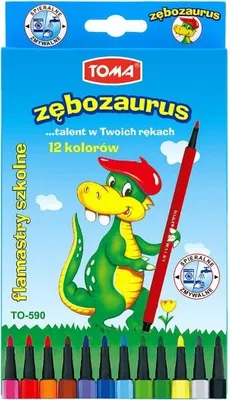 Produktbild von TOMA Pisaki spieralne Zębozaurus 12 kolorów