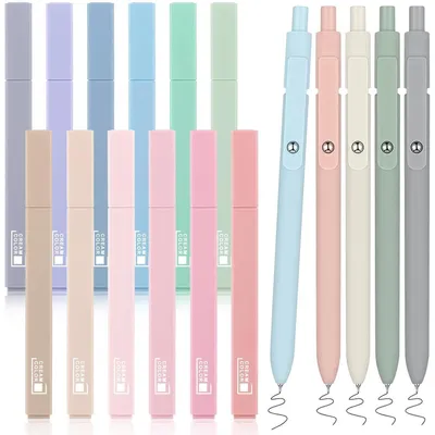 Produktbild von Textmarker Set Pastell 12 Stück + 5 Fineliner Schwarz für Journal & Büro