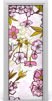 Produktbild von Tulup Türaufkleber 75x205 cm Dekorative Aufkleber Selbstklebend Wasserdichte Tapete Abnehmbar Schlafzimmer Wohnzimmer Wohnkultur - Kirschblüten