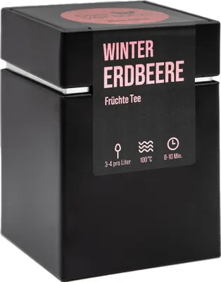 Produktbild von teeverliebt - Winter Erdbeere Geschenkdose | 80g Früchtetee - Winter Edition