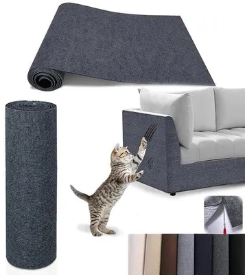Obrázek produktu pro Podložka proti poškrábání od koček, 40 x 200 cm, tmavě šedá, samolepicí, ochrana nábytku