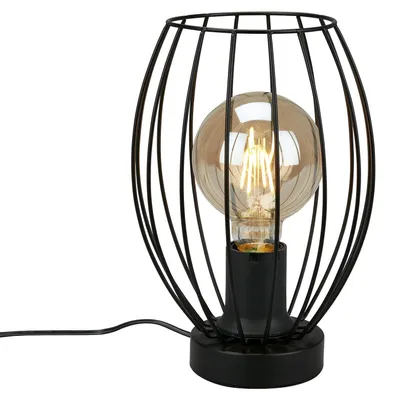 Immagine prodotto di Lampada da tavolo con attacco E27, colore nero, inclusa l'interruttore a cavo, dimensioni 175x256 mm (diametro x altezza)