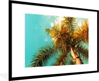 Produktbild von MuchoWow® Gerahmtes Poster Palme - Sommer - Tropisch 90x60 cm - Poster mit Schwarzem Bilderrahmen Wandposter Rahmen Foto Bilder - Wanddekoration - Fotos