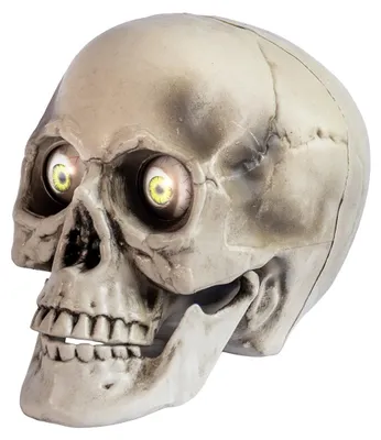 Produktbild von Gravemind Hollowjaw Animatronic mit Leuchtaugen – Bewegliche Halloween Deko mit Licht & Sound