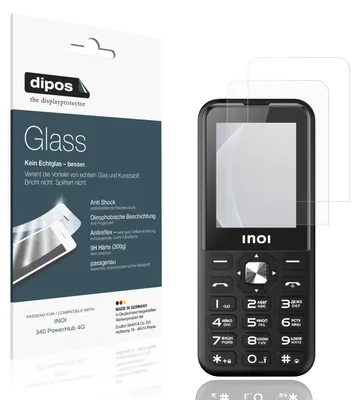 Produktbild von 2x Schutzfolie für INOI 340 PowerHub 4G matt - Anti-Shock 9H Folie dipos Glass Kunststoffglas