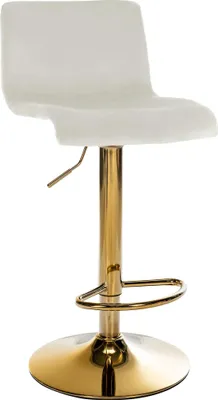 Produktbild von CLP Barhocker Hover Samtbezug höhenverstellbar drehbar mit Rückenlehne creme Material Gestell Metall gold